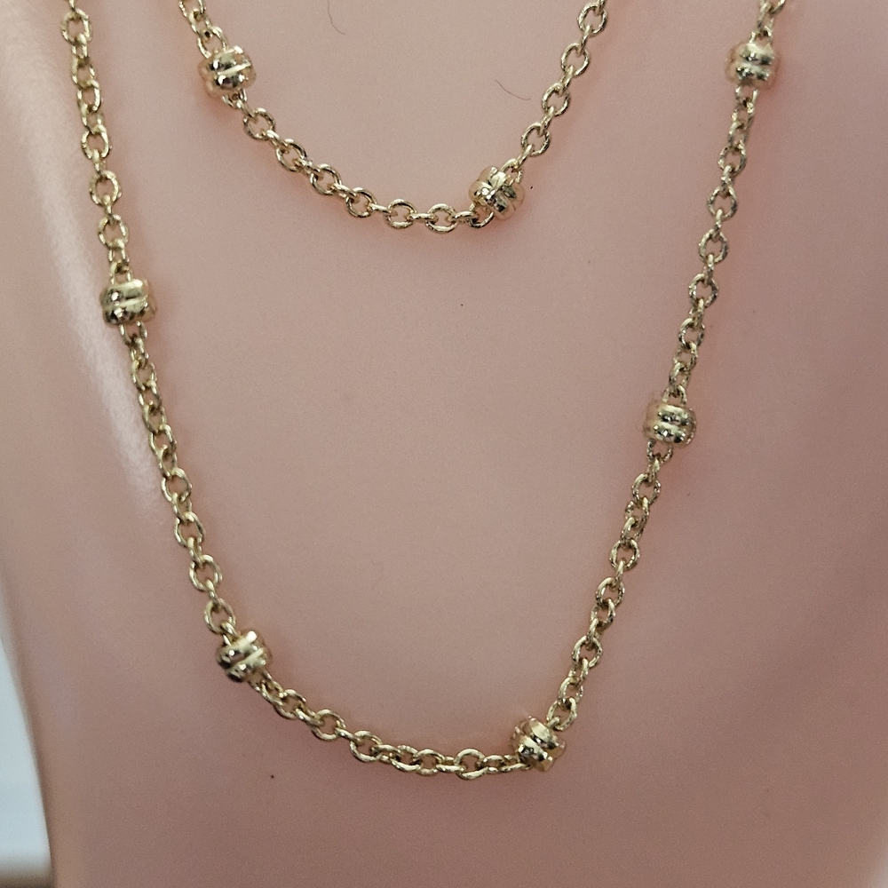 Gold Anchor Beaded Necklace